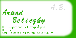 arpad beliczky business card