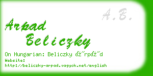 arpad beliczky business card